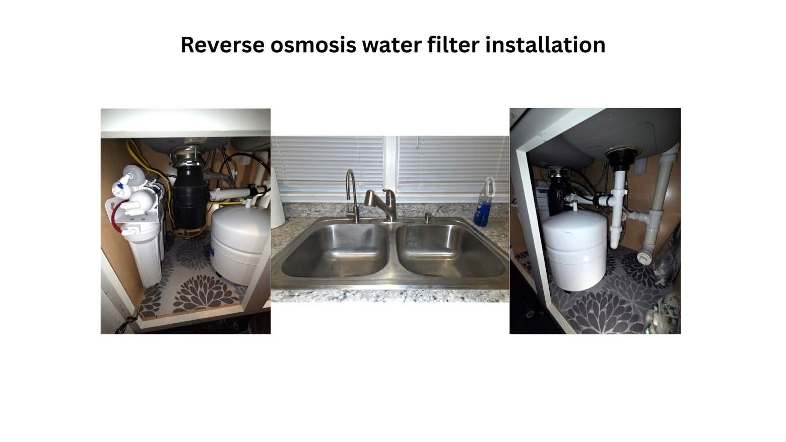 Reverse osmosis water filter installation